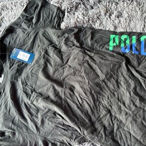 Ralph Lauren Black Tee with Blue Tag
